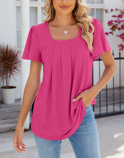 Square Neck Loose Blouses