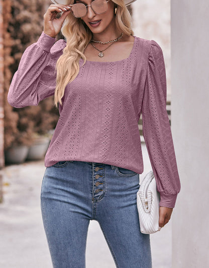 Eyelet  Loose  Blouse