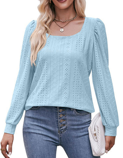 Eyelet  Loose  Blouse