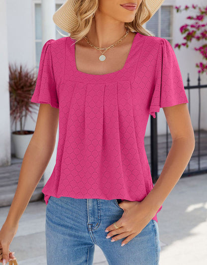 Square Neck Loose Blouses