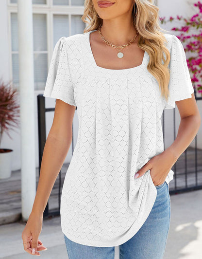 Square Neck Loose Blouses