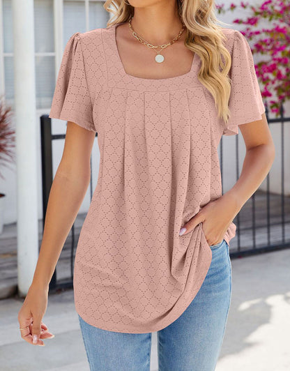 Square Neck Loose Blouses