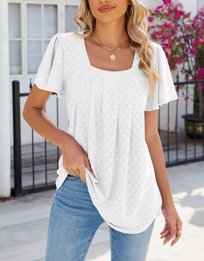 Square Neck Loose Blouses