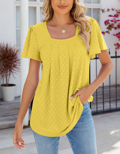 Square Neck Loose Blouses