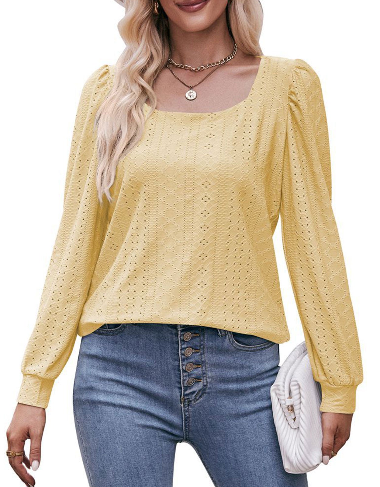 Eyelet  Loose  Blouse