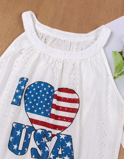 Heart-shaped American flag swimsuit, summer dress