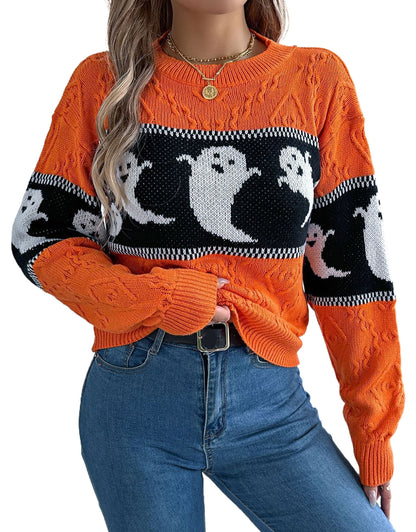 Halloween Ghost Knitting Sweater