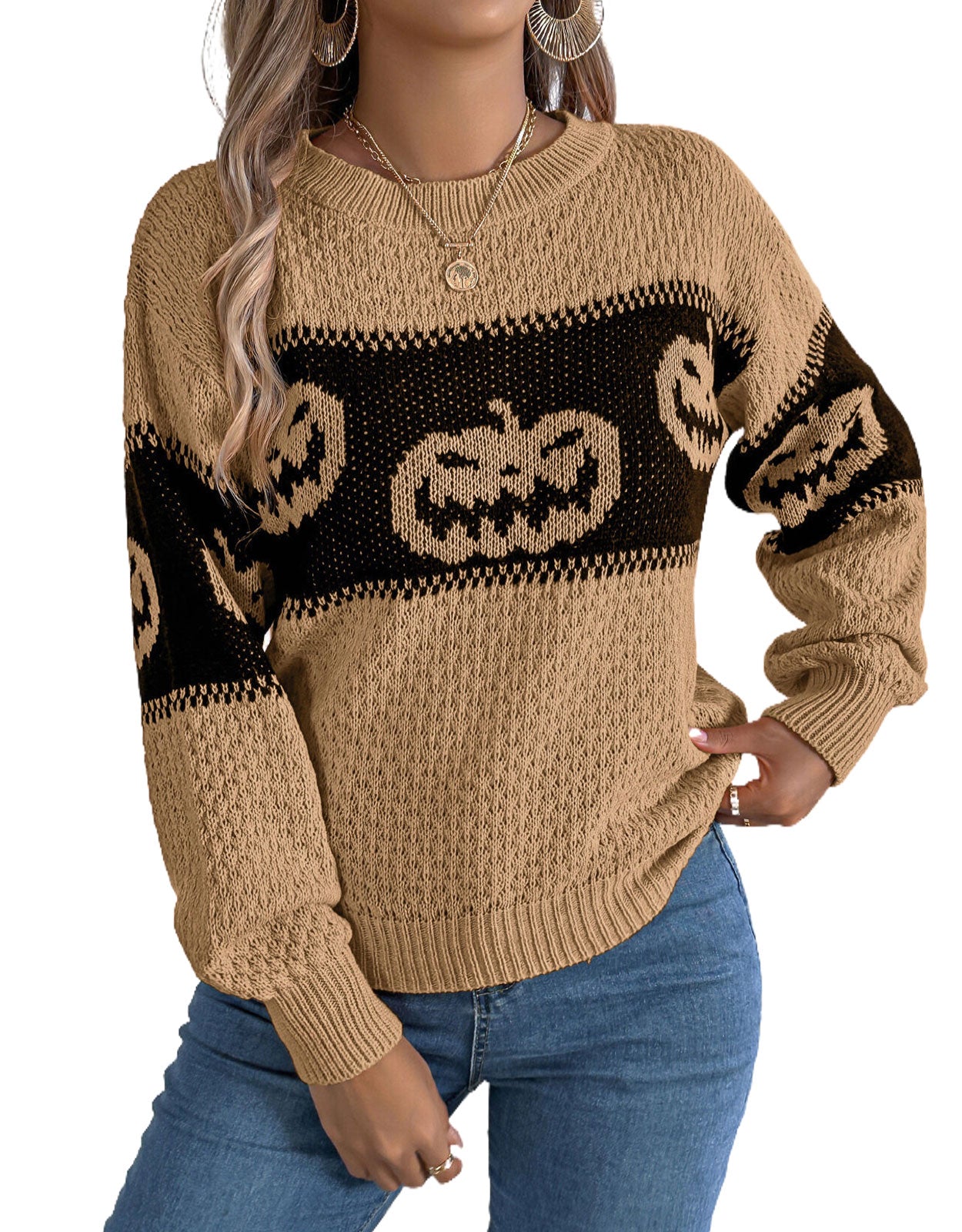 Halloween pumpkin Pattern Sweater