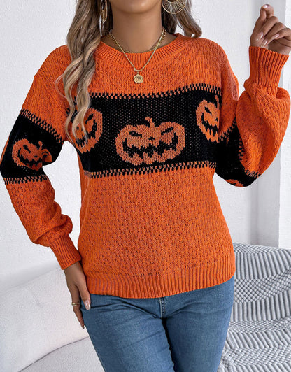 Halloween pumpkin Pattern Sweater