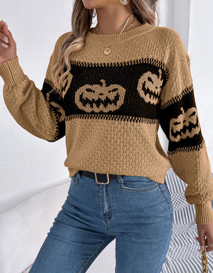 Halloween pumpkin Pattern Sweater