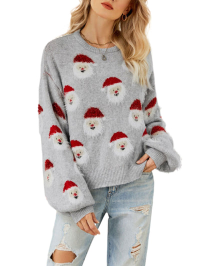 Funny Santa Head Patterns Sweater