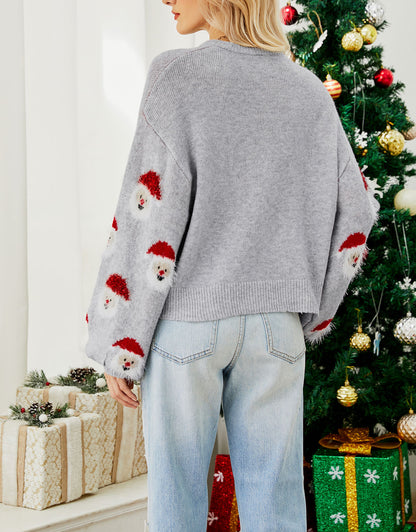 Funny Santa Head Patterns Sweater