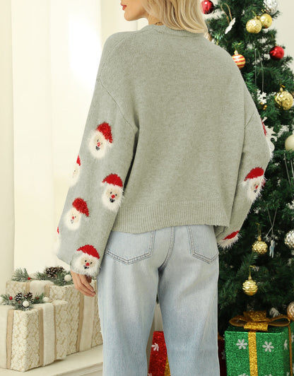 Funny Santa Head Patterns Sweater