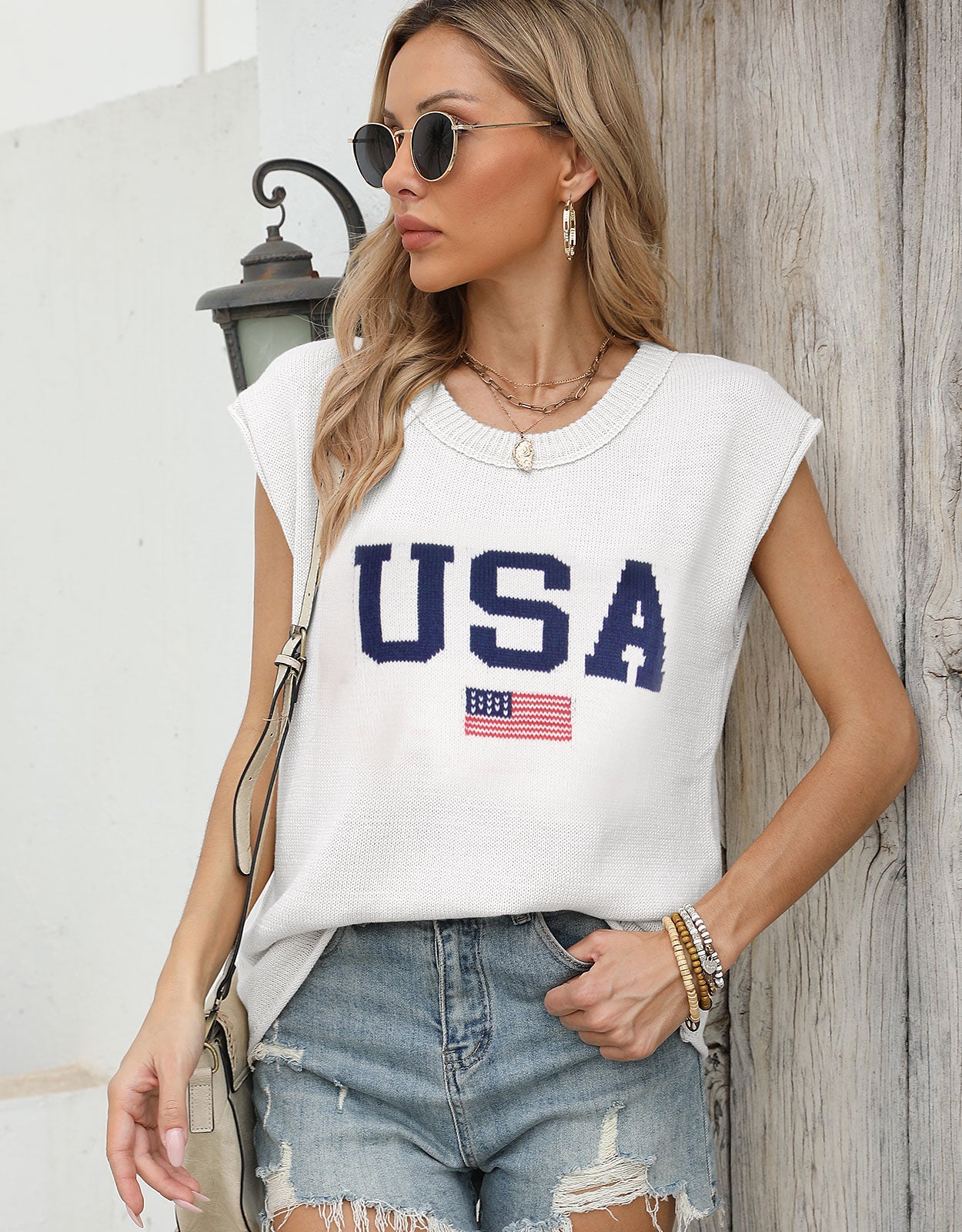 USA Cap Sleeve Blouse