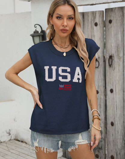 USA Cap Sleeve Blouse