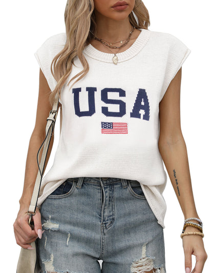 USA Cap Sleeve Blouse