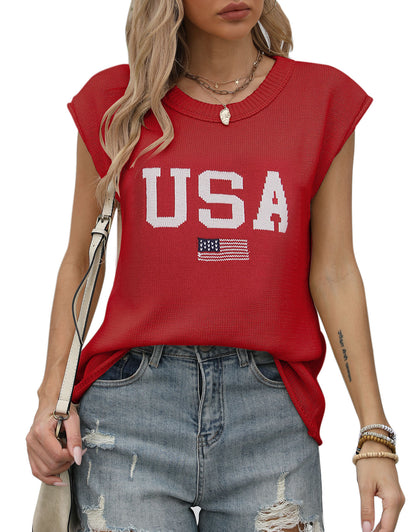 USA Cap Sleeve Blouse