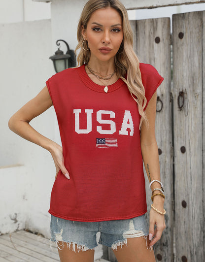 USA Cap Sleeve Blouse