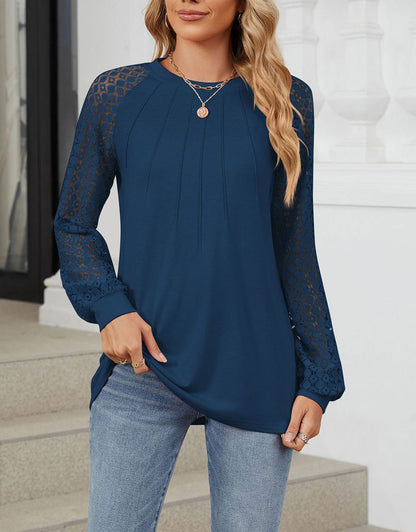 Long Sleeve Shirts Lace Tops