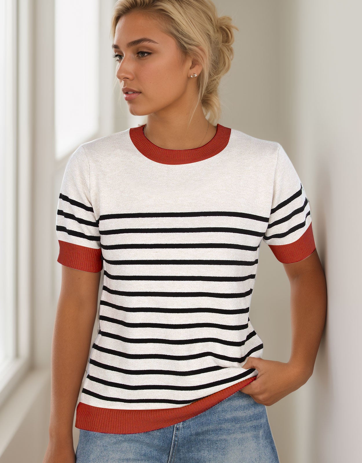 Striped Crew Neck Pullover