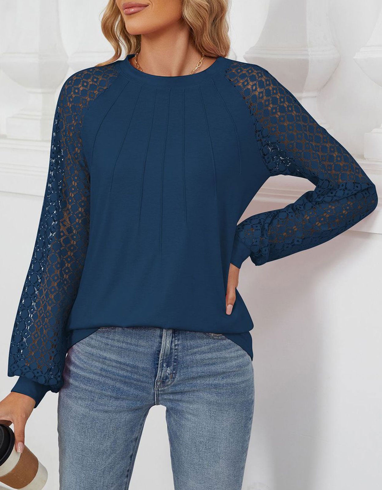 Long Sleeve Shirts Lace Tops