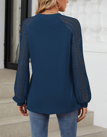 Long Sleeve Shirts Lace Tops