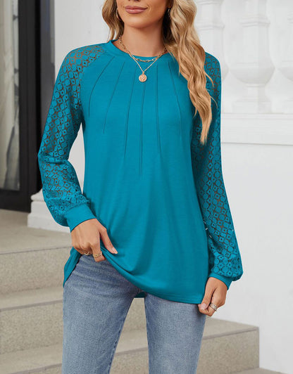 Long Sleeve Shirts Lace Tops