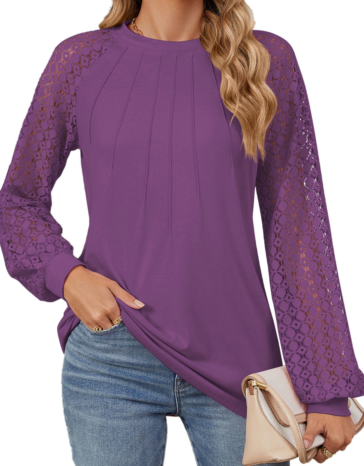 Long Sleeve Shirts Lace Tops