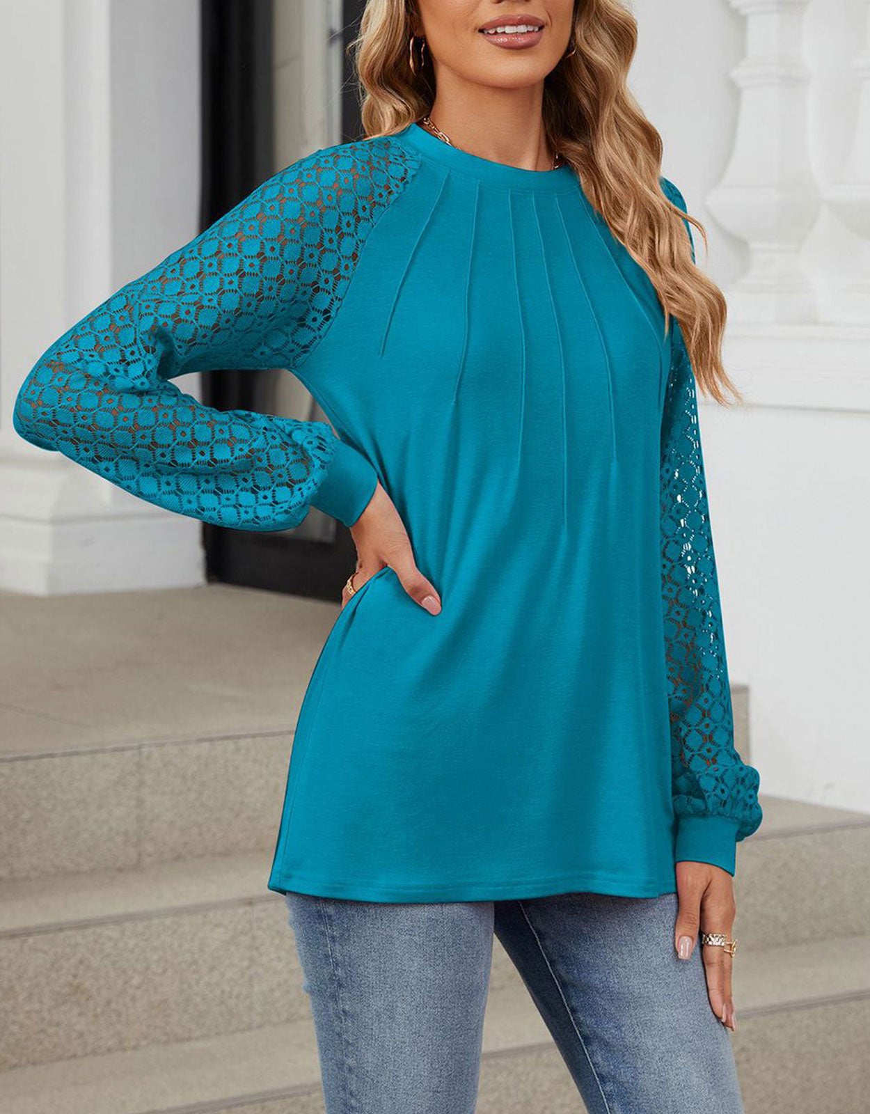 Long Sleeve Shirts Lace Tops