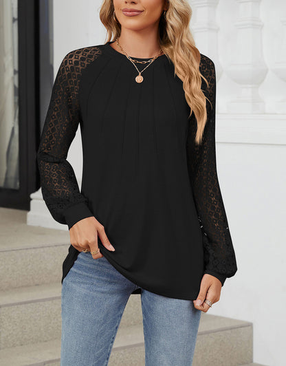 Long Sleeve Shirts Lace Tops