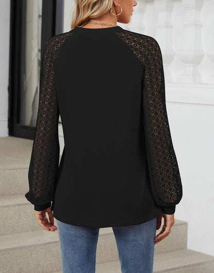 Long Sleeve Shirts Lace Tops