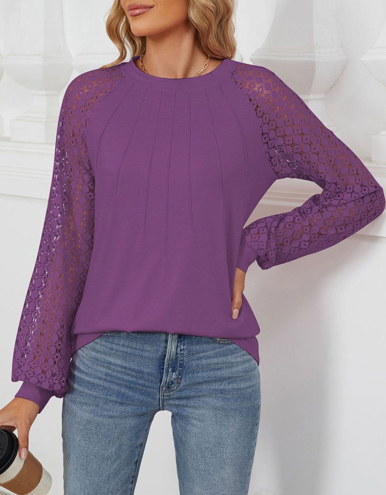 Long Sleeve Shirts Lace Tops