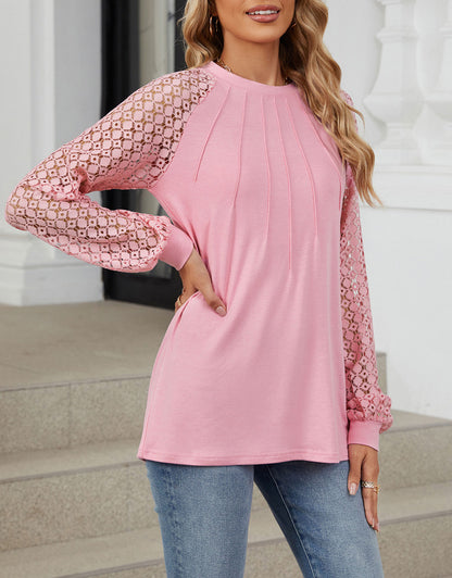 Long Sleeve Shirts Lace Tops