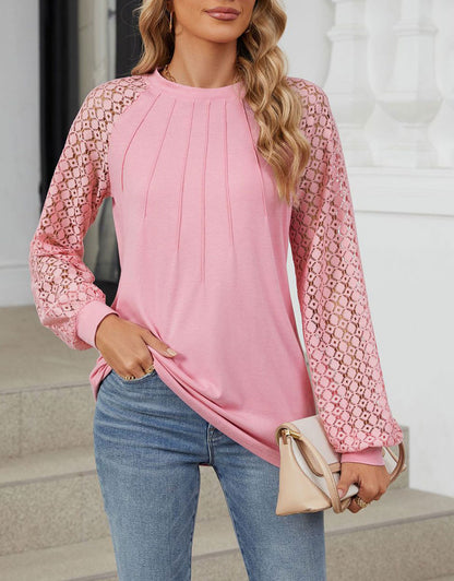 Long Sleeve Shirts Lace Tops