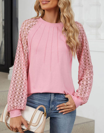 Long Sleeve Shirts Lace Tops