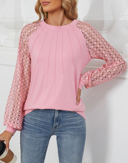 Long Sleeve Shirts Lace Tops