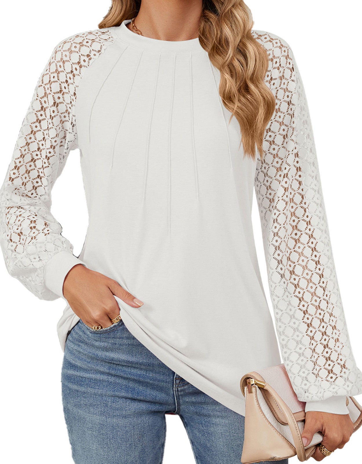 Long Sleeve Shirts Lace Tops