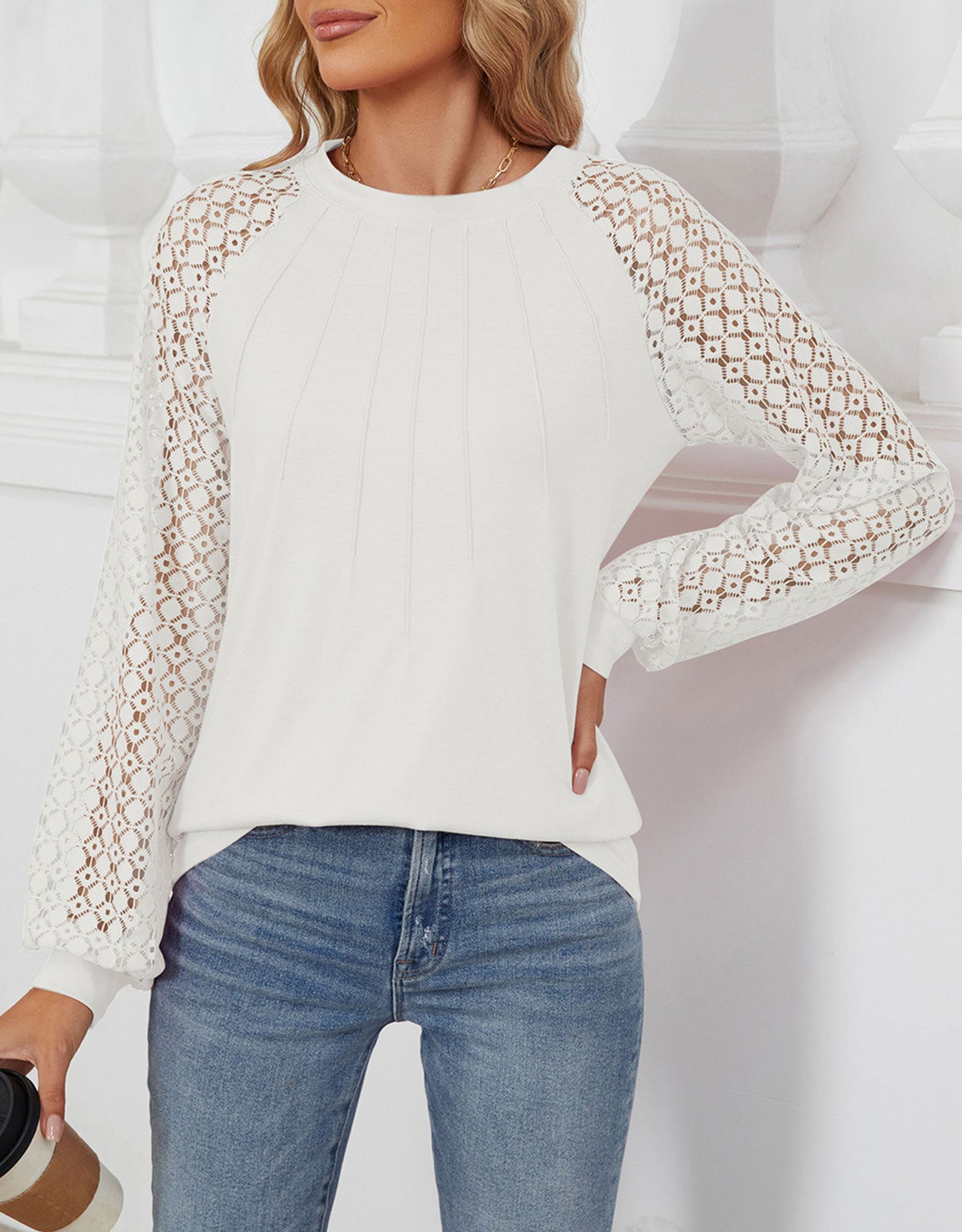 Long Sleeve Shirts Lace Tops