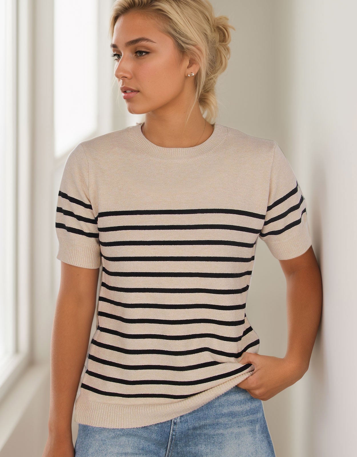 Striped Crew Neck Pullover