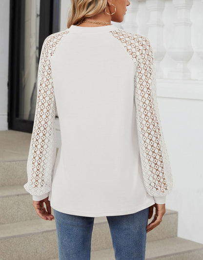 Long Sleeve Shirts Lace Tops