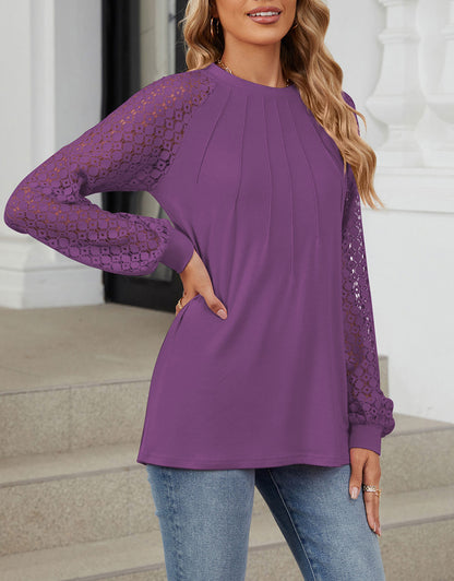 Long Sleeve Shirts Lace Tops