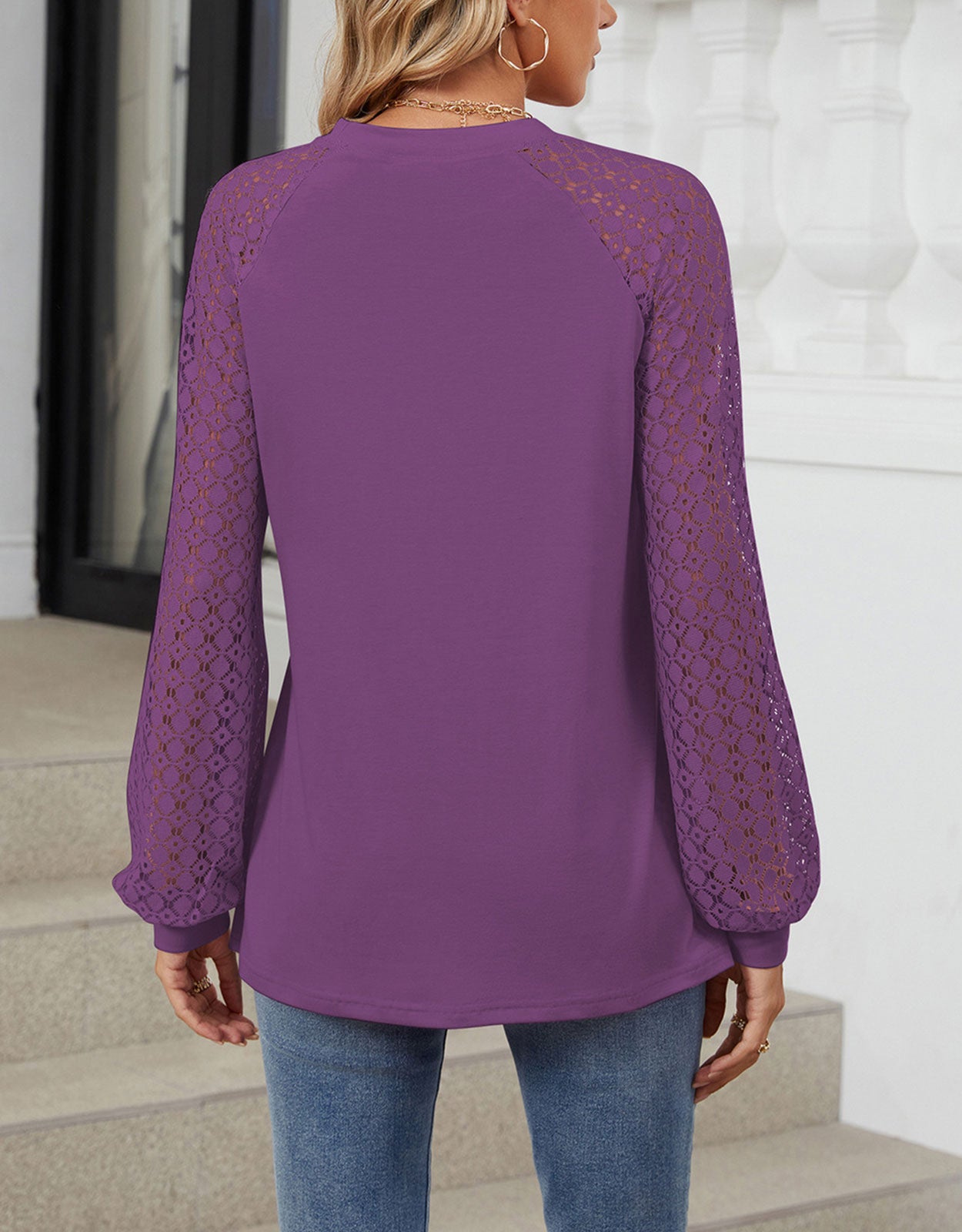 Long Sleeve Shirts Lace Tops