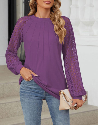 Long Sleeve Shirts Lace Tops