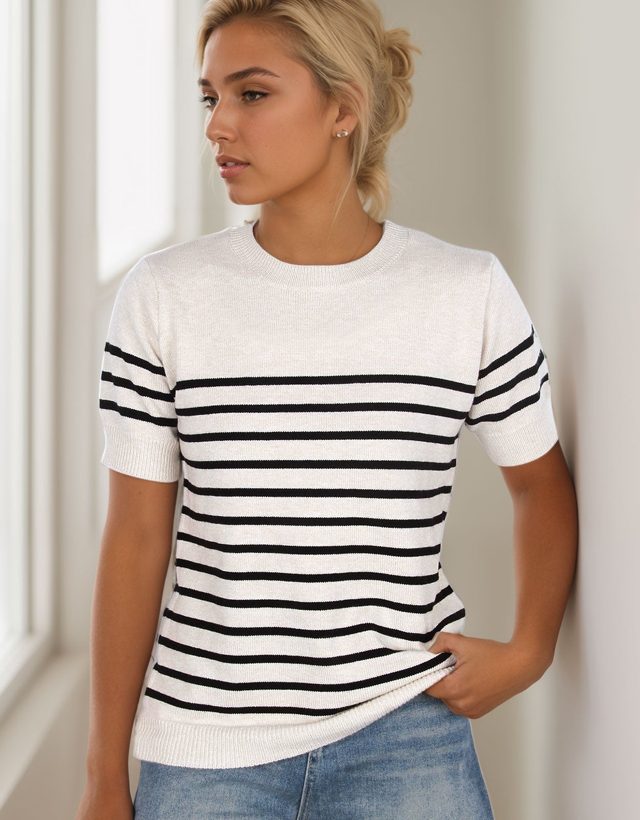 Striped Crew Neck Pullover