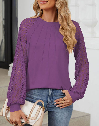 Long Sleeve Shirts Lace Tops