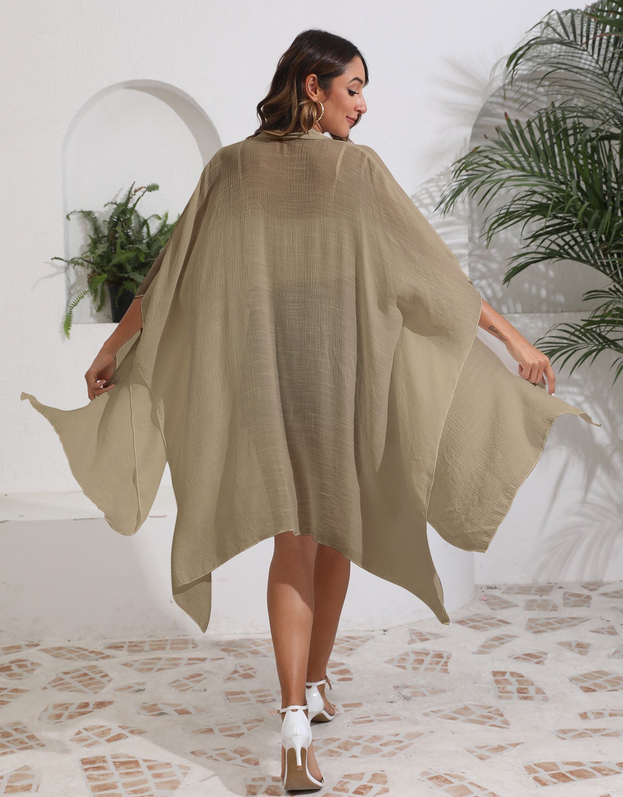 Batwing Sleeve Beach Cover Up