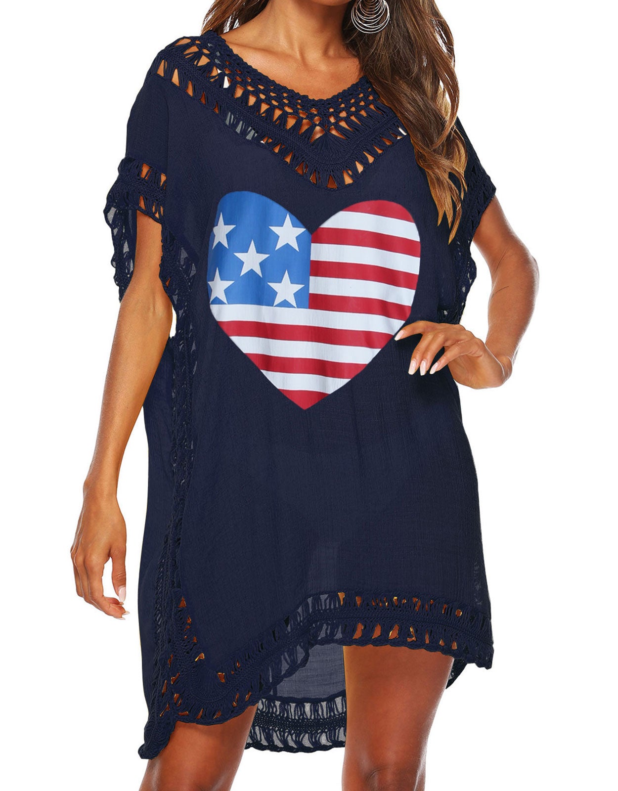 V Neck Loose Swimwear Bathing Suit Cover Up