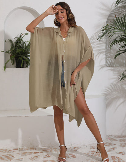 Batwing Sleeve Beach Cover Up