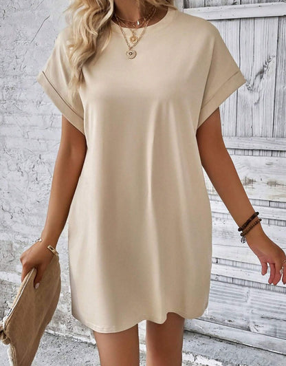 Casual Solid Tee Dress