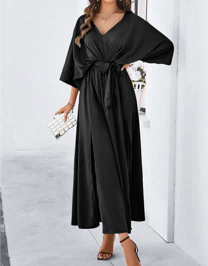 Belted Wrap Hem Dress